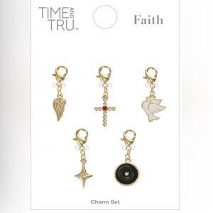 Time and Tru Goldtone Multi Charm Set in the "Faith" theme